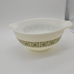 Pyrex White Milk Glass Bowl with Embossed Logo